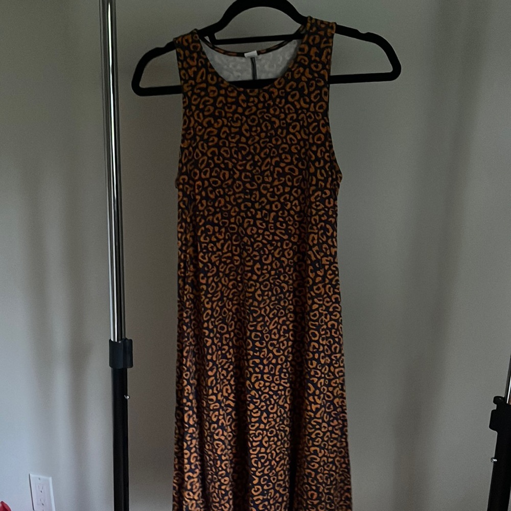 Cheetah print blue and orange dress